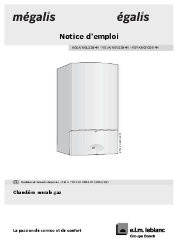 Notice ELM LEBLANC EGALIS NGVB23H V chaudière Trouver une solution à — free download